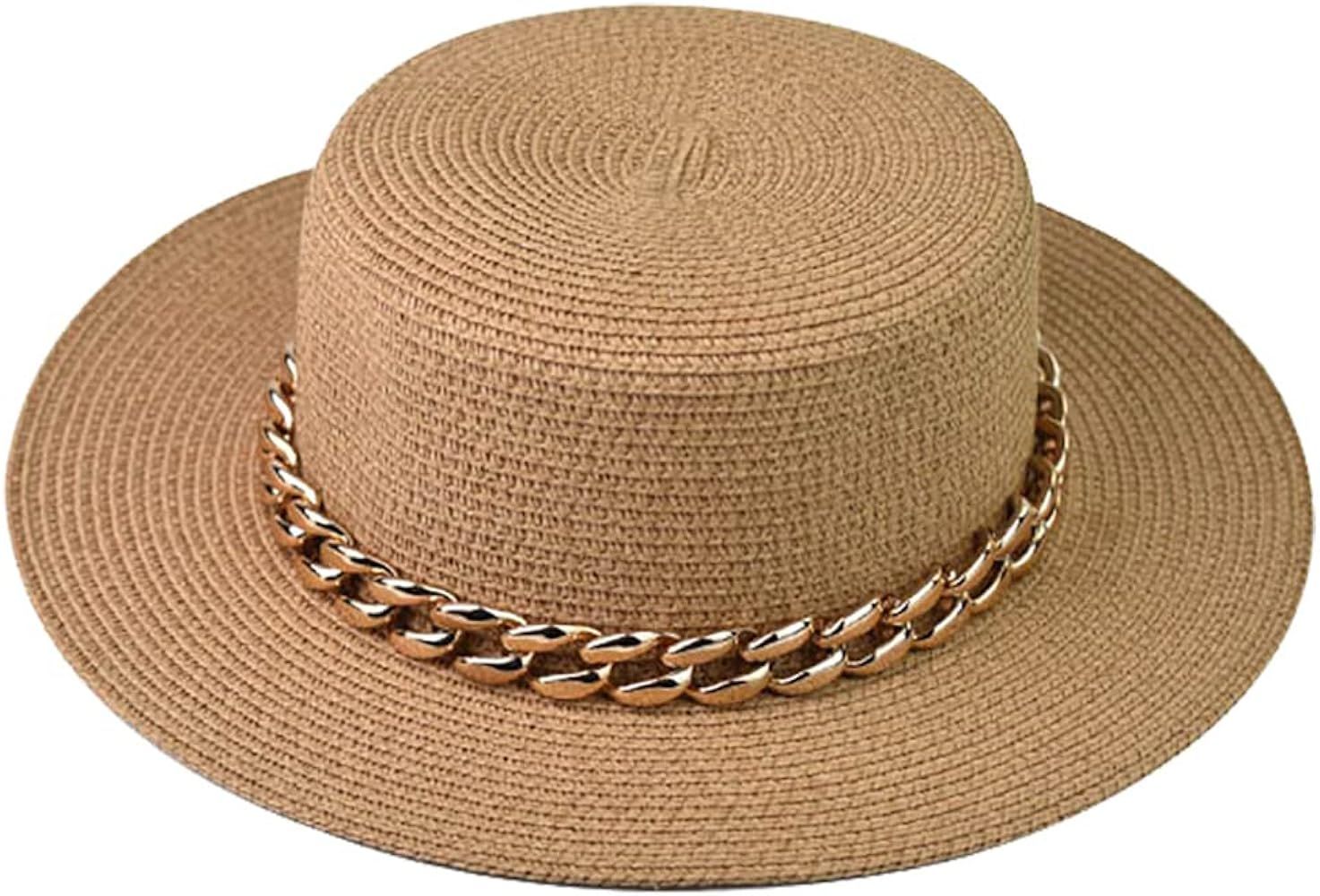 Women Straw Sun Hat, Wide Brim Cap for Women Straw Hat Handmade Cowboy Cap Summer Beach Fedora Ha... | Amazon (US)