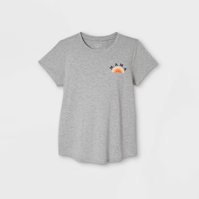 Short Sleeve Scoop Neck Mama Mommy & Me Graphic T-Shirt – Isabel by Ingrid & Isabel™ Gray | Target