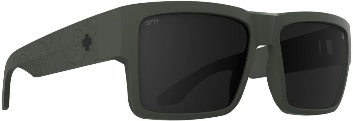 SpyOptic Cyrus 673180 Sunglasses 0000255 - Matte Olive - Happy Gray Green Unisex Square | Designer Optics