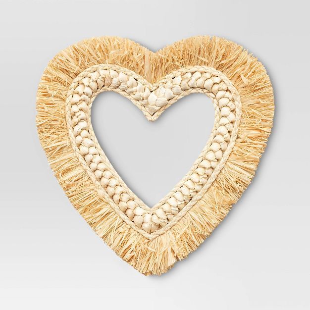 Embellished Raffia Heart Wreath Natural - Threshold™ | Target