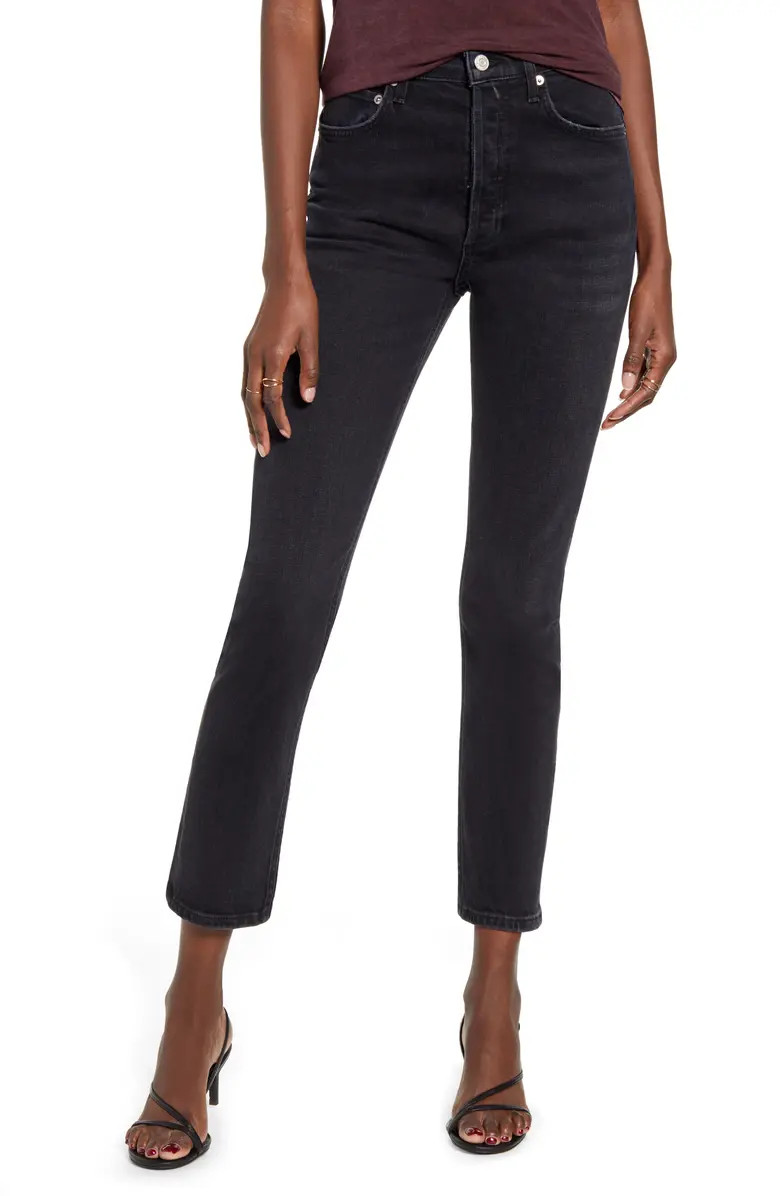 Riley High Waist Crop Straight Leg Jeans | Nordstrom