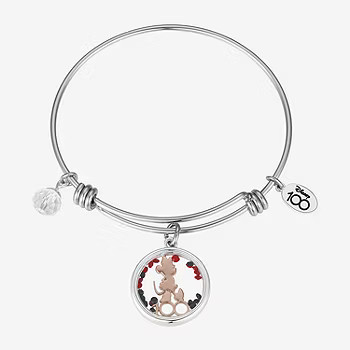 Disney Classics 100 Celebration Silver Tone Pure Silver Over Brass Semisolid Mickey Mouse Bangle ... | JCPenney