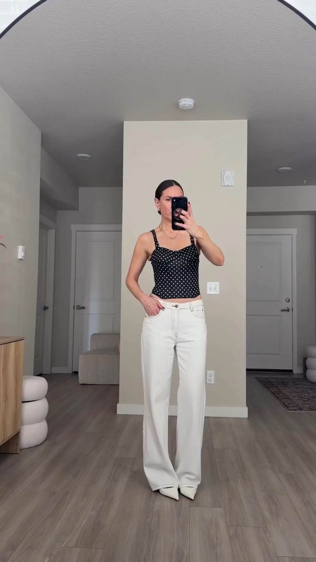 polka dot bustier top.  so cute 
linking exact pieces. wearing small in all 
