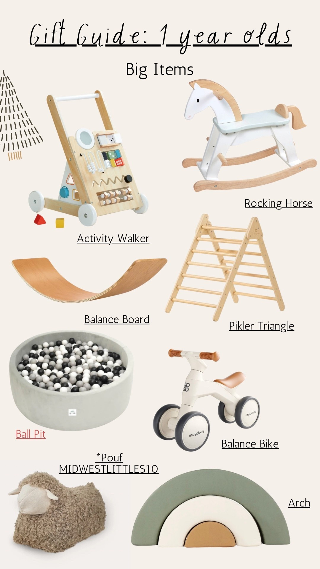 Toddler gift guide - big items for 1 year olds

#LTKHoliday #LTKKids #LTKGiftGuide