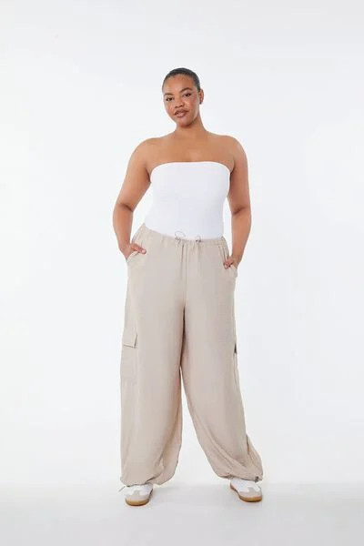 Plus Size Drawstring Parachute Joggers | Forever 21