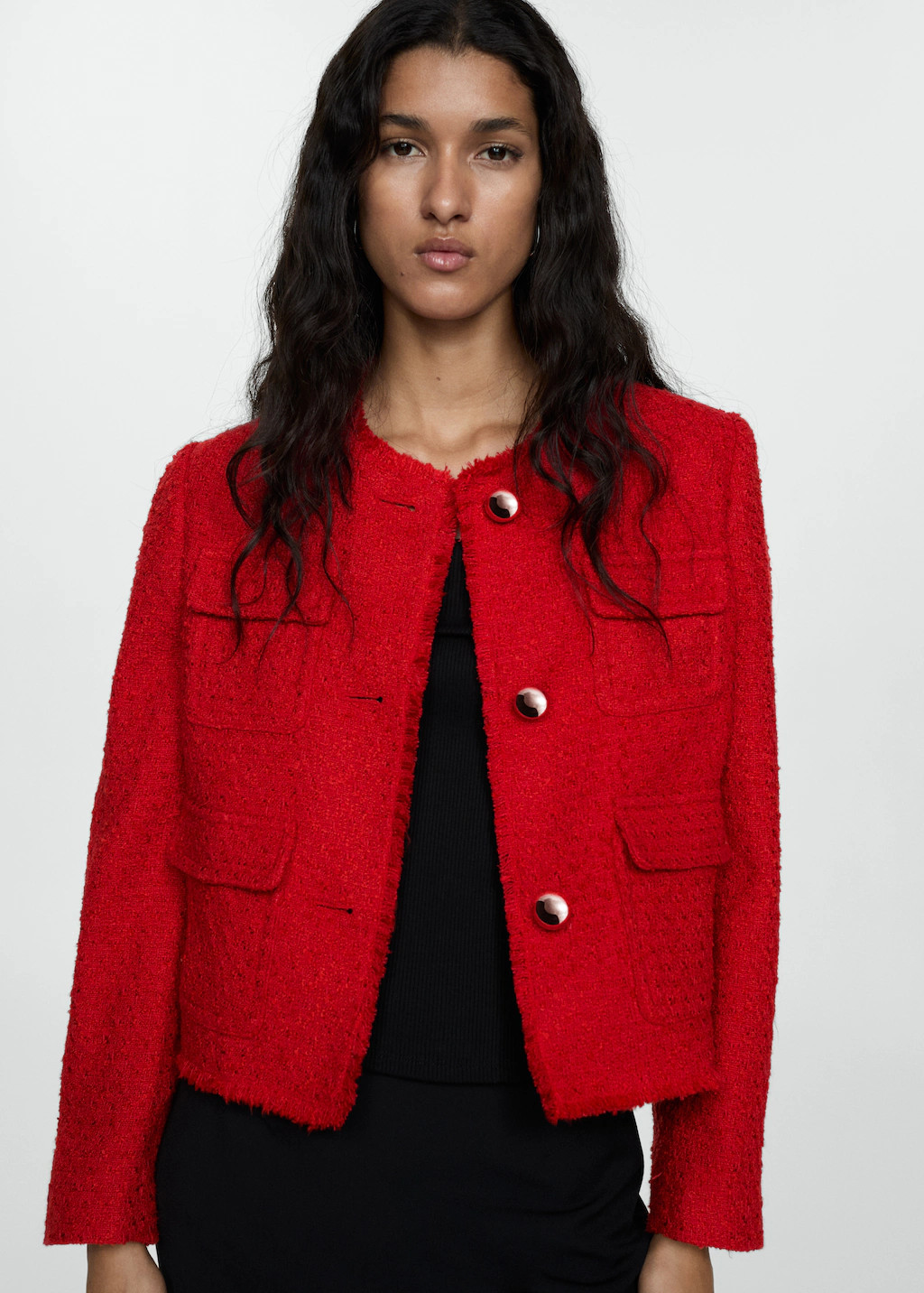 Tweed jacket with pockets | MANGO (US)