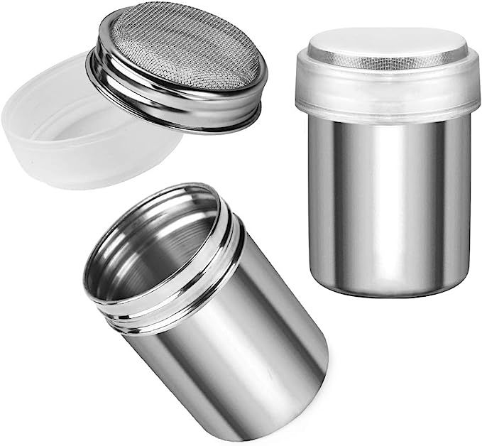 Accmor 2pcs Powder Sugar Shaker Duster, Stainless Steel Powder Sugar Shaker with Lid, Sifter For ... | Amazon (US)