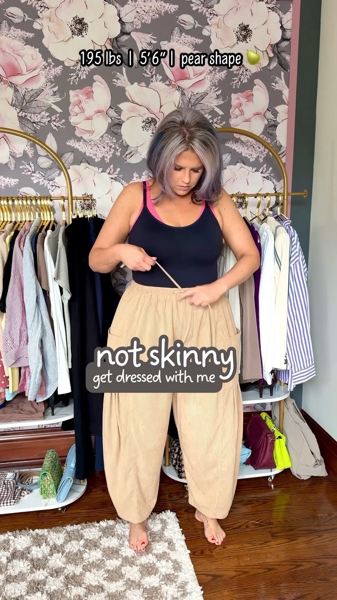 {everyday casual spring outfit}

✔️Basic Tee▪️brown stretch cotton fitted crewneck jersey tee 〰️ size L (runs a little small) @Quince 
✔️Harem Pants▪️tan corduroy barrel pants with drawstring & stretch 〰️ size L (runs big) 
✔️Shaping Bodysuit▪️shapewear in the form of a cami, bodysuit with adjustable straps and three station snap bodysuit with full coverage booty 〰️ size XL (TTS) @Shapermint 
✔️No show socks▪️linked my faves from Amazon!
✔️Adidas Gazelle▪️pink platform gazelle bold sneakers, bubblegum pink & blue 〰️ Run 1/2 size big @adidas 

{similar items to get the look}
✔️ Retro Sunglasses▪️pink ombré round retro sunnies {originally from @walmartstyle } but linked similar 
✔️Hobo Bag▪️Acid wash pink hobo shoulder bag with a vintage feel {originally from @walmartstyle} but linked similar

Spring outfit, everyday style, everyday outfit, mom outfit, comfy chic, comfortable
#under20 #under30 #under40 #under50 #under60 #under75 #under100 #affordable #budget #inexpensive #size14 #size16 #size12 #medium #large #extralarge #xl #curvy #midsize #pear #pearshape #pearshaped budget fashion, affordable fashion, budget style, affordable style, curvy style, curvy fashion, midsize style, midsize fashion 

#LTKOver40 #LTKMidsize #LTKootd