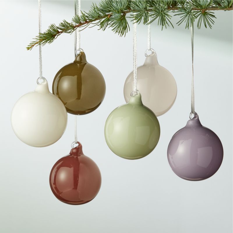 Bold 3" Opaque Ball Christmas Tree Ornaments Set of 6 + Reviews | CB2 | CB2