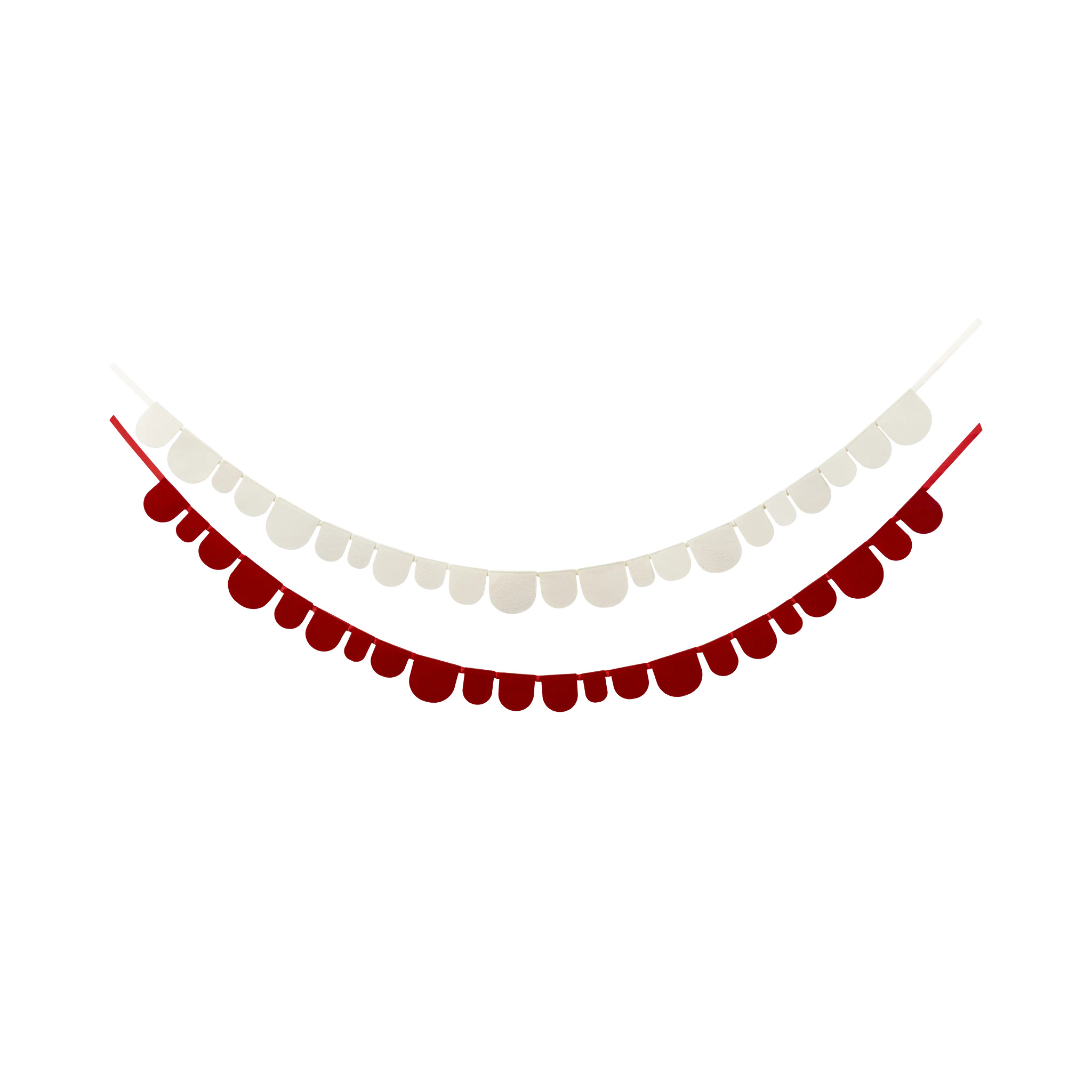 Red and Cream Scalloped Felt Banner Set | My Mind's Eye
