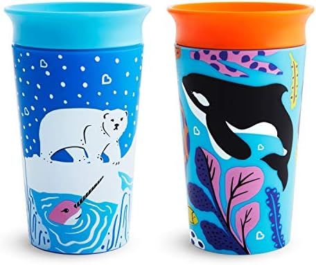 Munchkin Miracle 360 WildLove Sippy Cup, 9 Ounce, 2 Pack, Polar Bear/Orca | Amazon (US)
