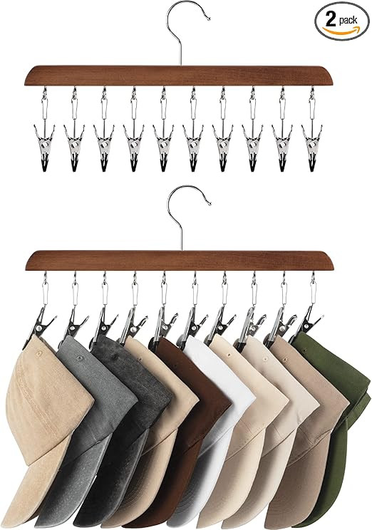 StorageWorks Hat Organizer, Hat Storage for Closet, Hat Racks for Baseball Caps, Set of 2 Cap Org... | Amazon (US)