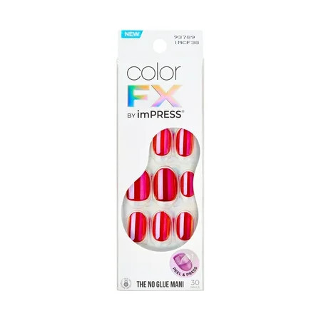 KISS imPRESS Color FX Press on Nails Floating Pink Short Oval 30 Count | Walmart (US)