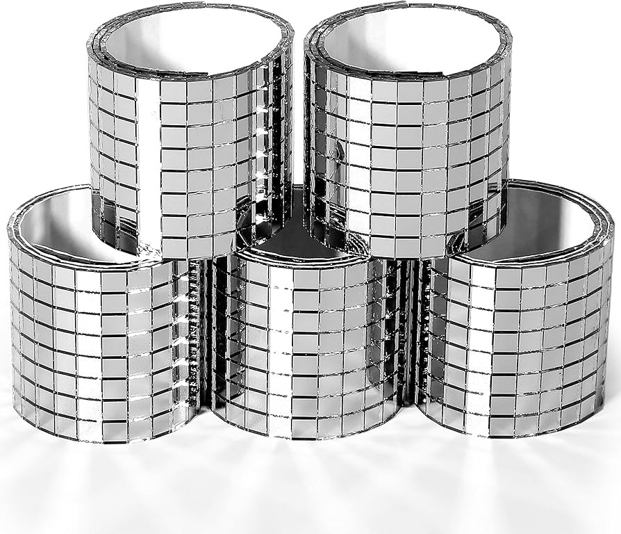 PP OPOUNT 2360 PCS Disco Tiles, 5 x 5 mm Self Adhesive Mirror Tiles, Real Glass Disco Ball Tiles ... | Amazon (US)