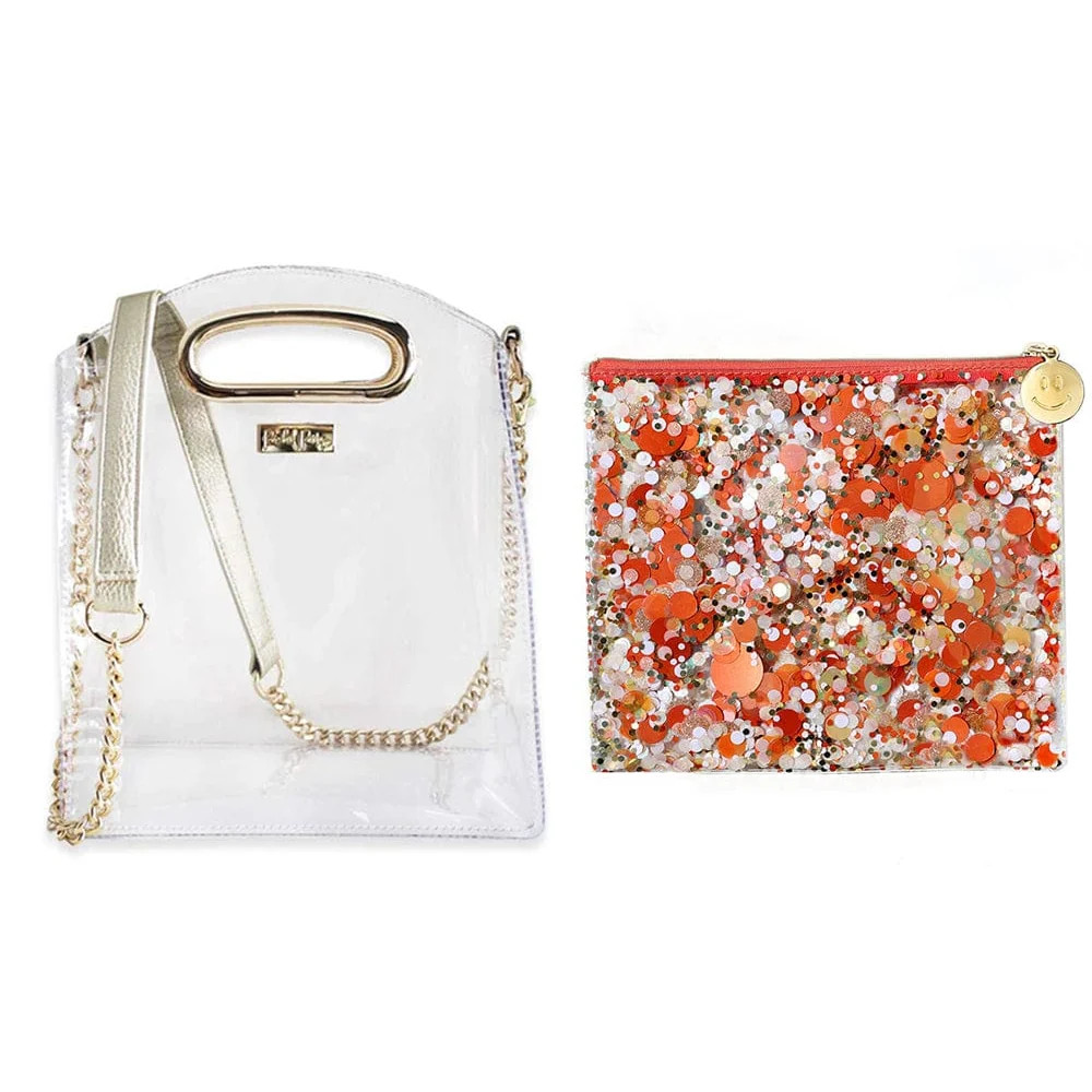 Orange Confetti Pouch & Stadium Bag Set | Packed Party