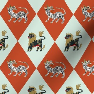 Night Lions & Tigers | Spoonflower