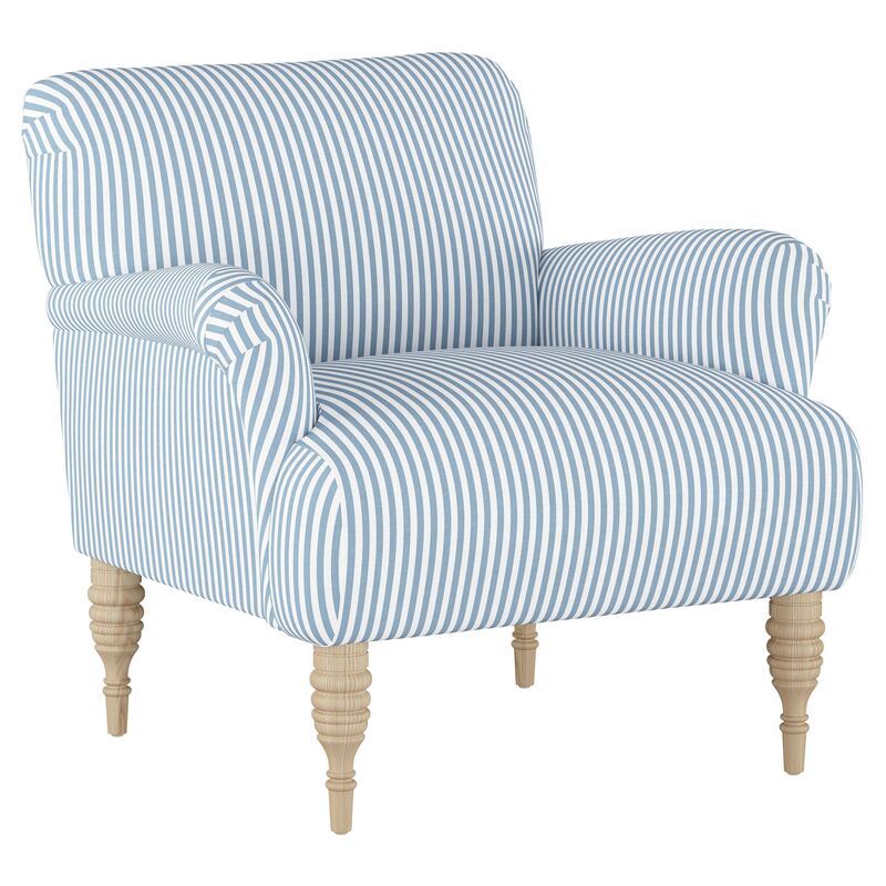 Nicolette Club Chair, Blue Stripe | One Kings Lane