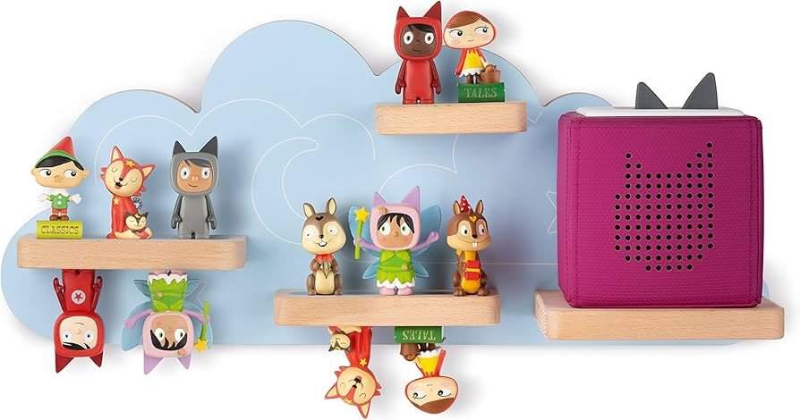 Tonies Magnetic Wall Shelf for Toniebox, Charging Station, and 20 Characters - Cloud | Amazon (US)