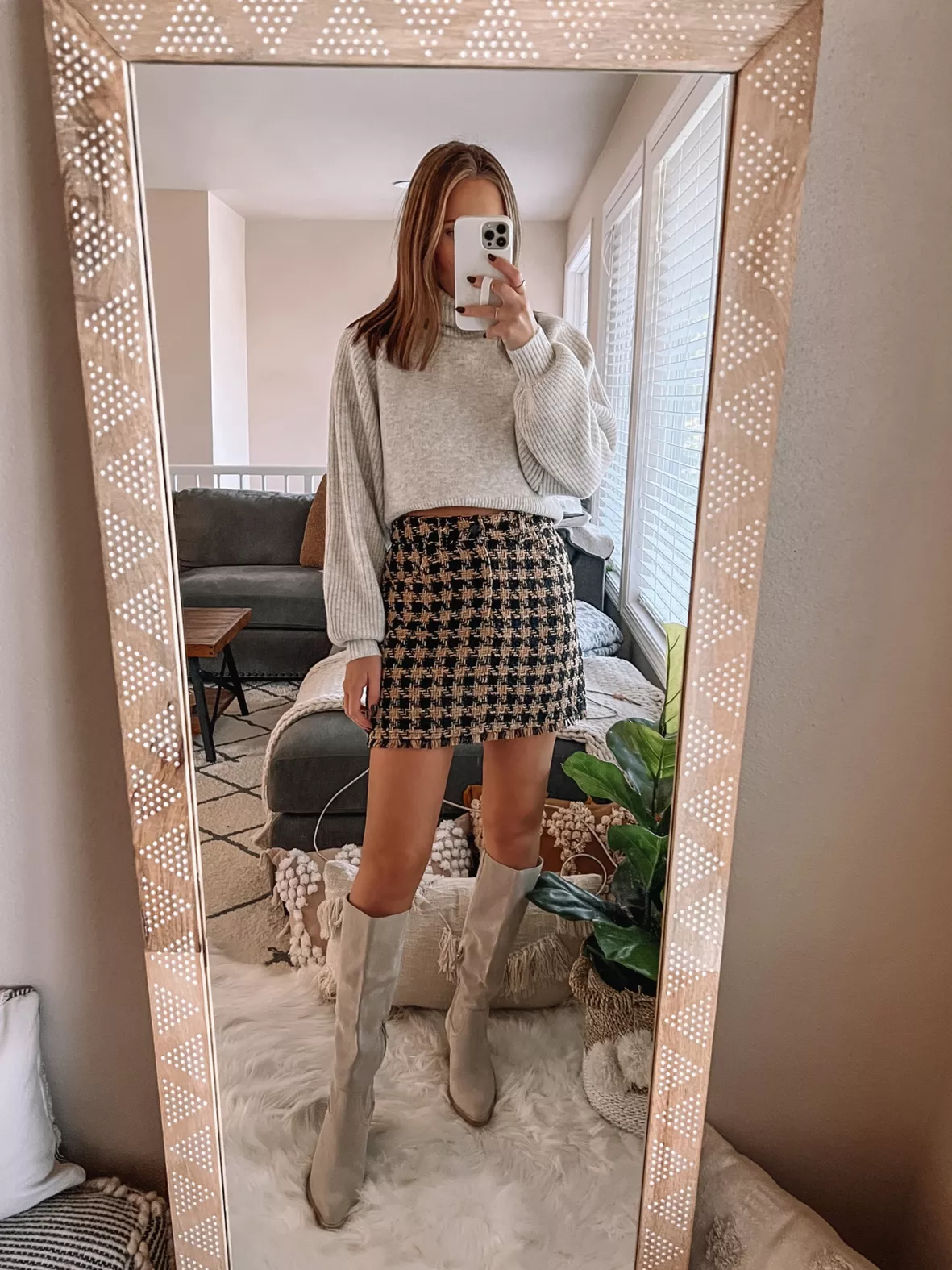 Tweed Houndstooth Mini Skirt curated on LTK