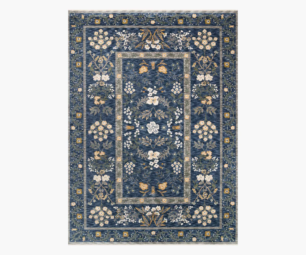 Kismet Arabesque Power Loomed Rug - Navy | Rifle Paper Co.