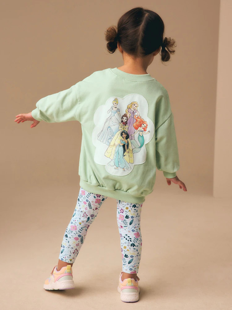 Green Disney Princess Long Sleeve Top and Leggings Set (3mths-7yrs) | Next US