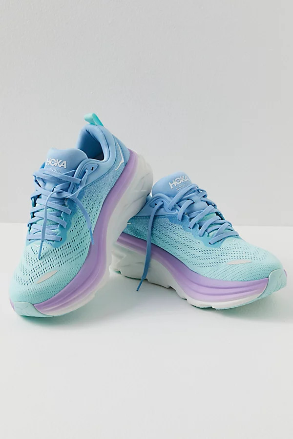 Hoka Bondi 8 Sneakers by HOKA at Free People, Airy Blue / Sunlit Ocean, US 9 | Free People (Global - UK&FR Excluded)