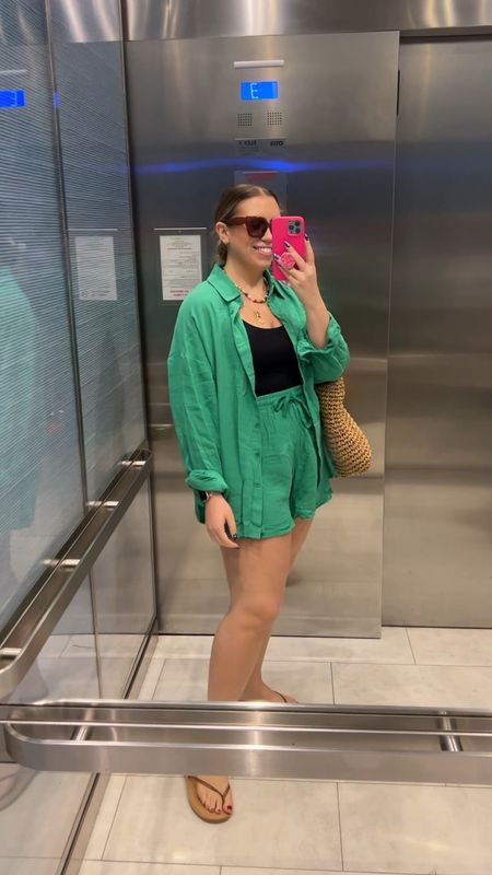 Amazon green matching linen set / I’m wearing an xl / resort wear / vacation outfit

#LTKfindsunder50 #LTKtravel #LTKmidsize