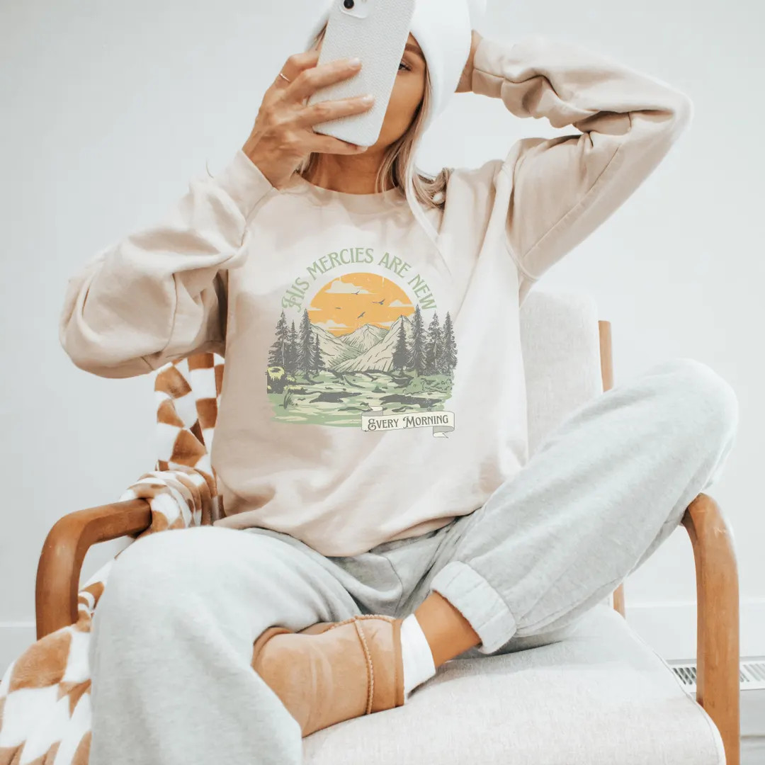 Bible Verse Crewneck: New Mercies (outdoorsy Christian Sweatshirt) - Etsy | Etsy (US)