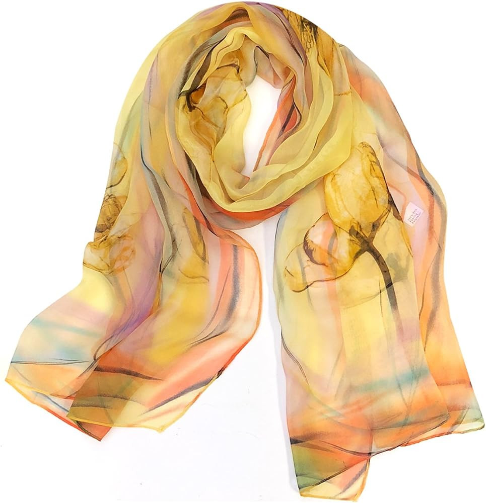 Wrapables® Lightweight Sheer Silky Feeling Chiffon Scarf | Amazon (US)