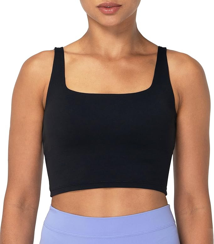 Sunzfly Women Longline Sports Bra Buttery Soft Built in Bra Square Neck Crop Tank Tops for Yoga P... | Amazon (US)