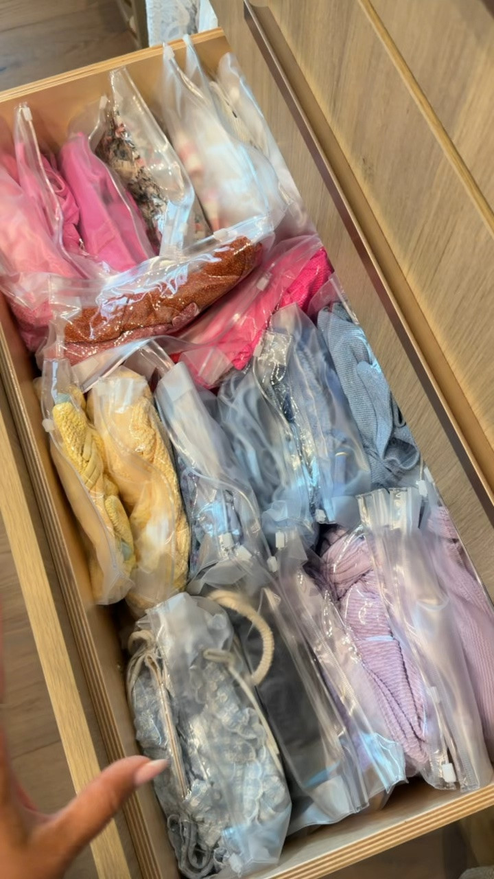 Officially in nesting mode over here & nothing is safe 😂. Tackled my swimsuit drawer and organized them with these clear zipper bags I got from Amazon! I like this because you can see the styles & colors, opposed to them being all bundled and mixed around together.

#LTKBump #LTKHome #LTKmomlife