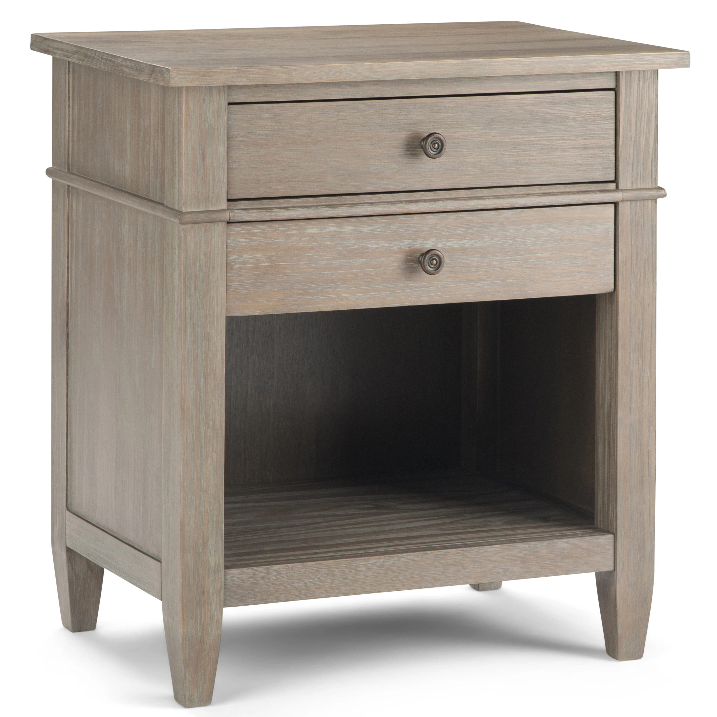 Blisstyle Carlton Bedside Table Distressed Grey Modern Farmhouse Bedroom Nightstands End Tables Living Room one_size | NS447 | Lowe's
