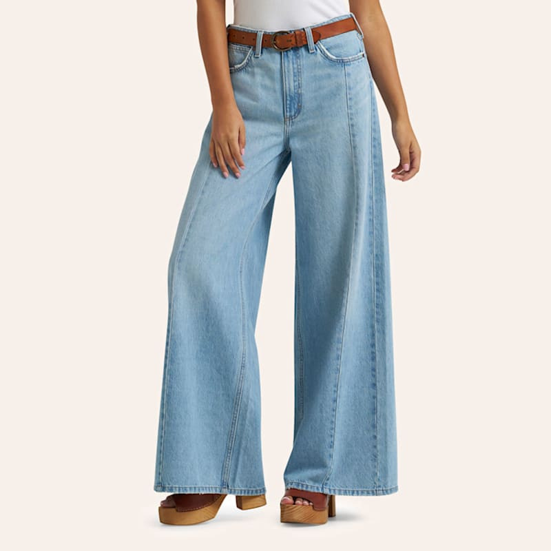 Wrangler Retro Women's Demi Light Wash Front Seam Bailey High Rise Wide Leg Jeans | Cavender's