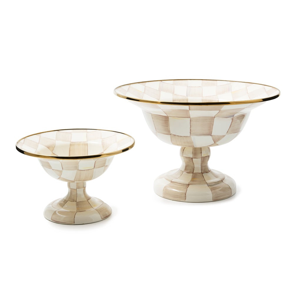 Mocha Check Large Compote | MacKenzie-Childs