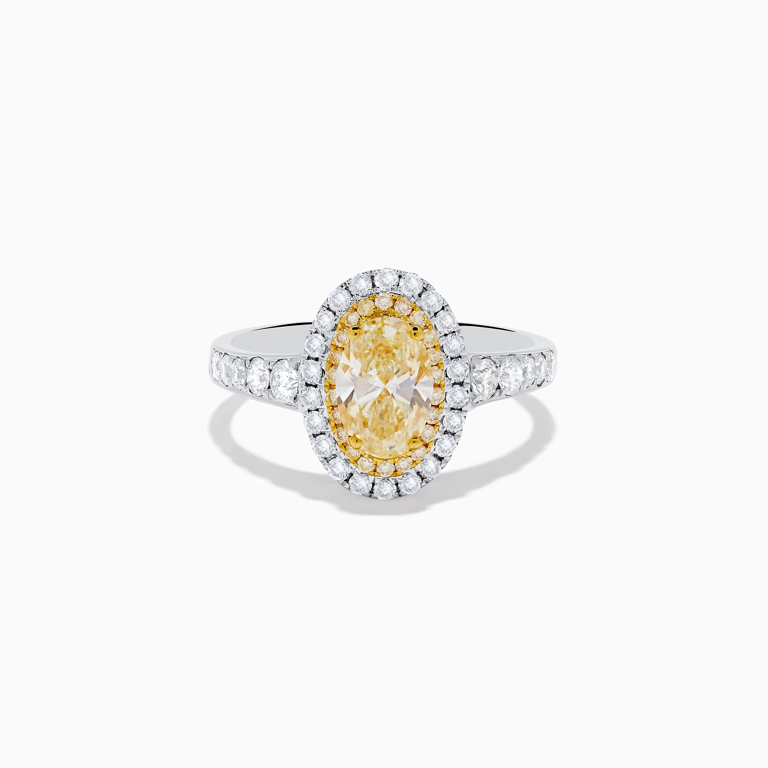 Canare 18K Two Tone Gold White and Yellow Oval Diamond Ring | Effy Jewelry