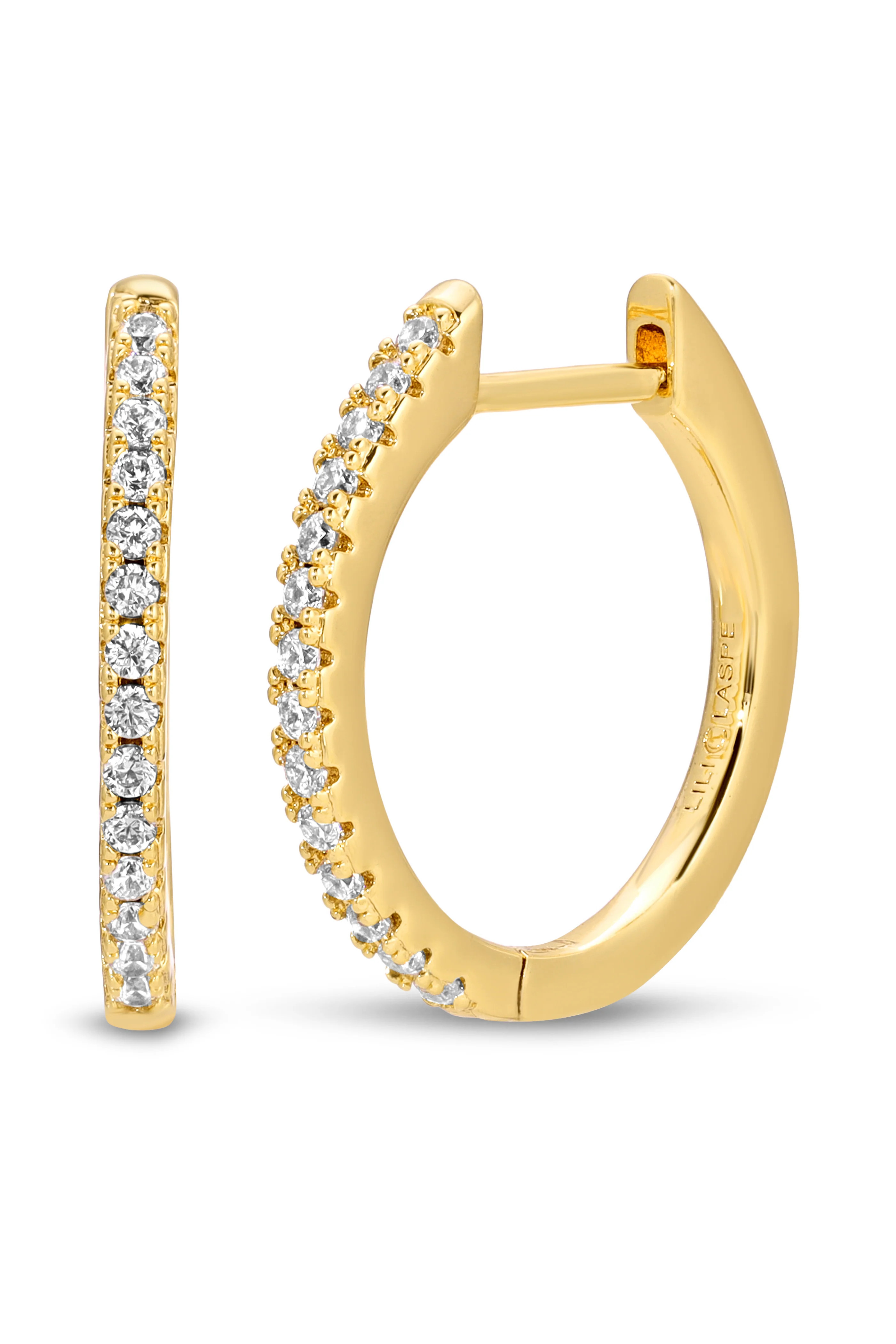 10.5mm White Cz Single Row Huggie | Lili Claspe