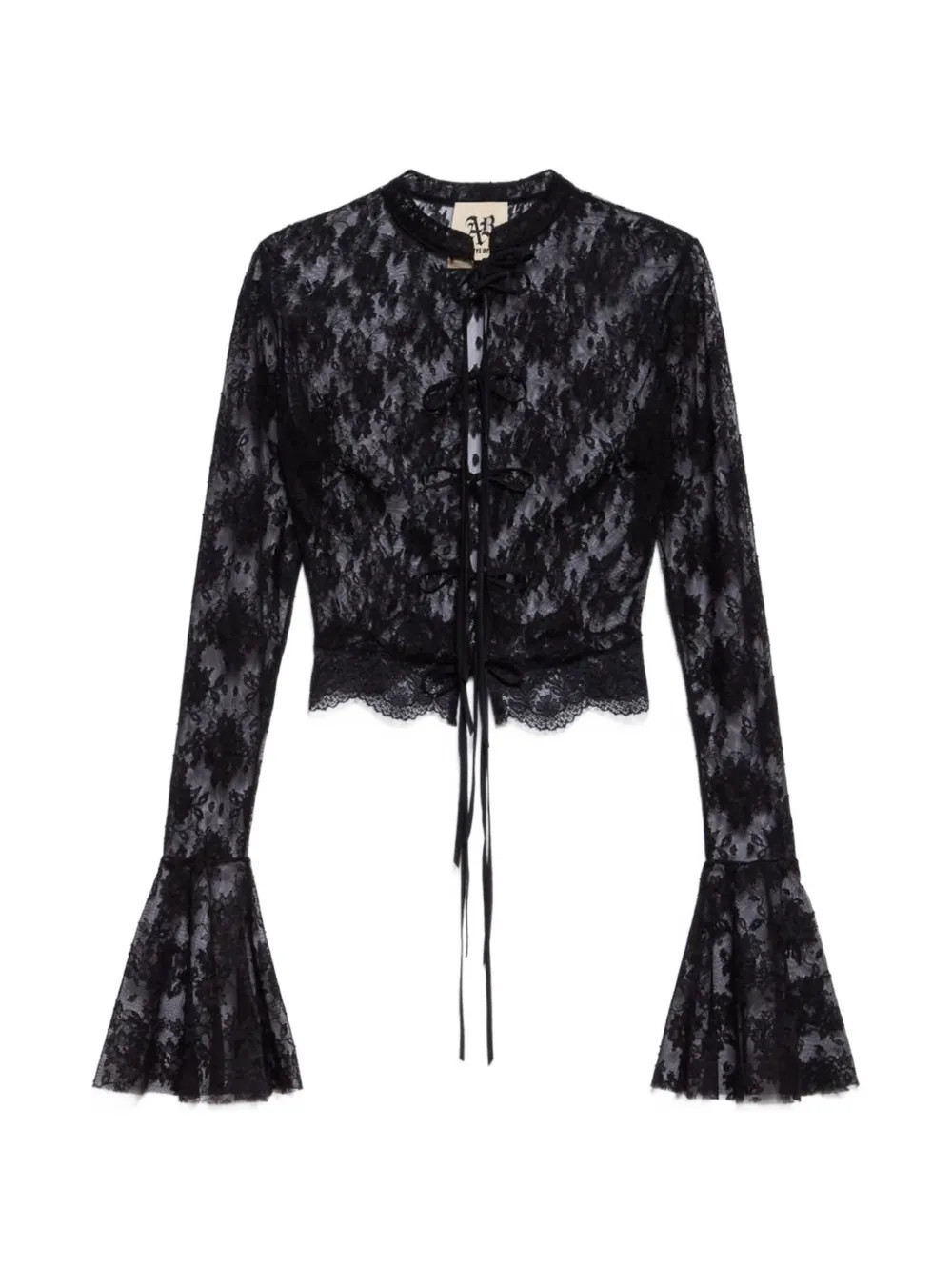 Aniye By Chemisette Era cropped blouse - Black | Farfetch Global