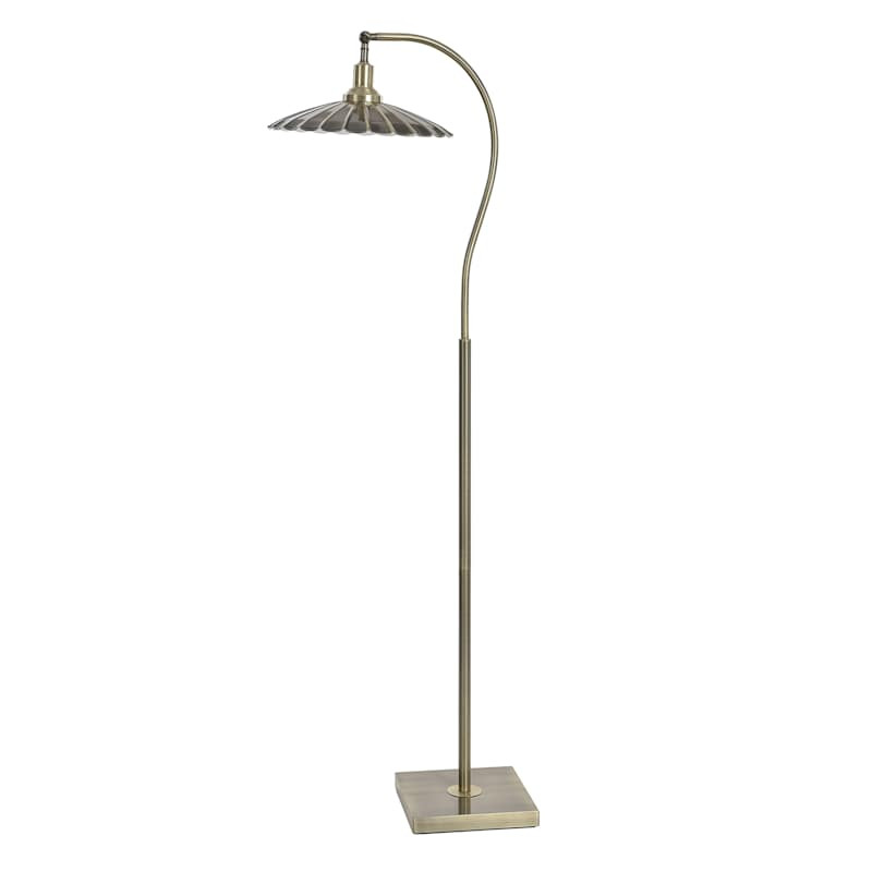 Gold Metal Fan Task Floor Lamp, 60" | At Home