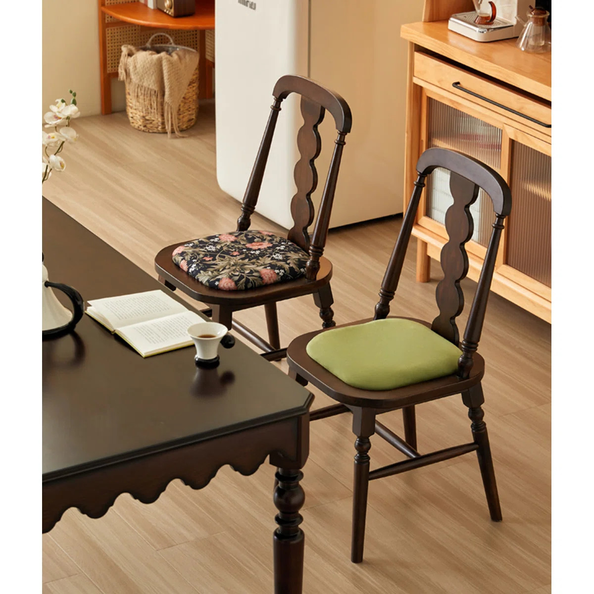 French Vintage Home Solid Wood Dining Chair (Set of 2) | Wayfair North America