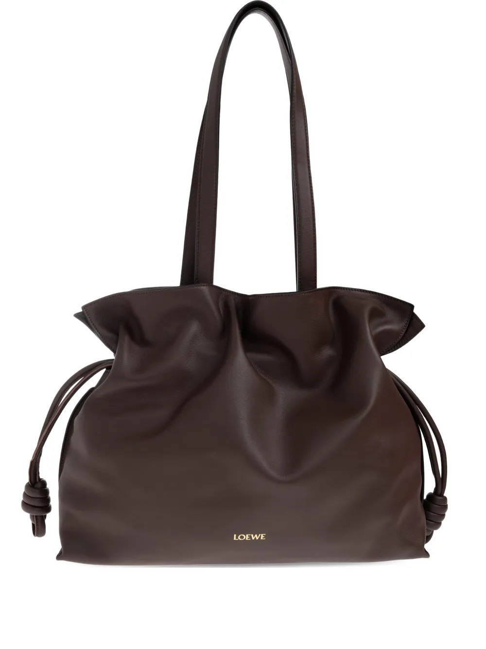 LOEWE large Flamenco knot-detail leather tote bag - Brown | Farfetch Global