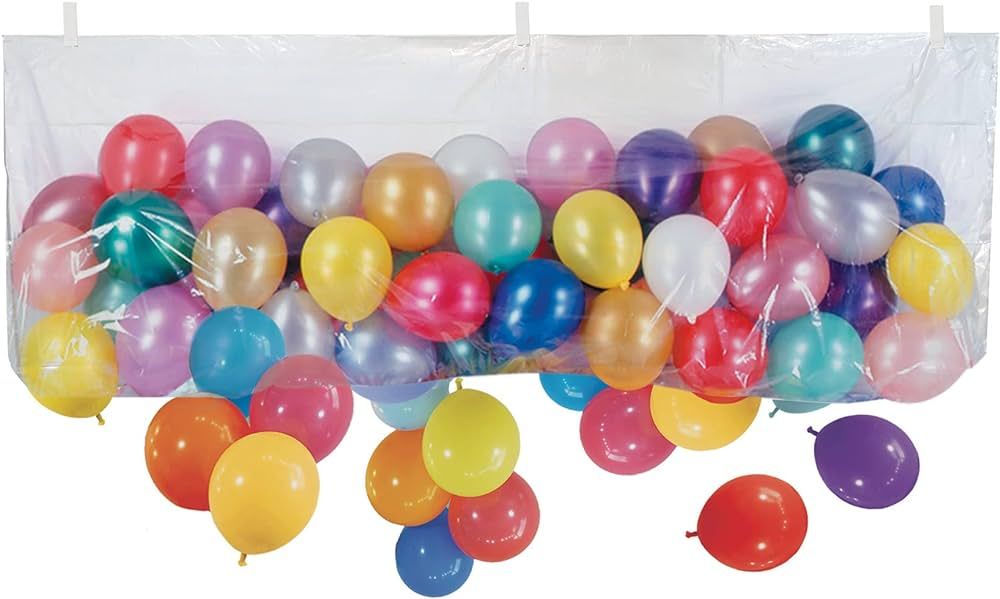 Beistle Plastic Balloon Drop Bag For Birthday Celebration New Year’s Eve Party Supplies 3' x 6' 8" | Amazon (US)