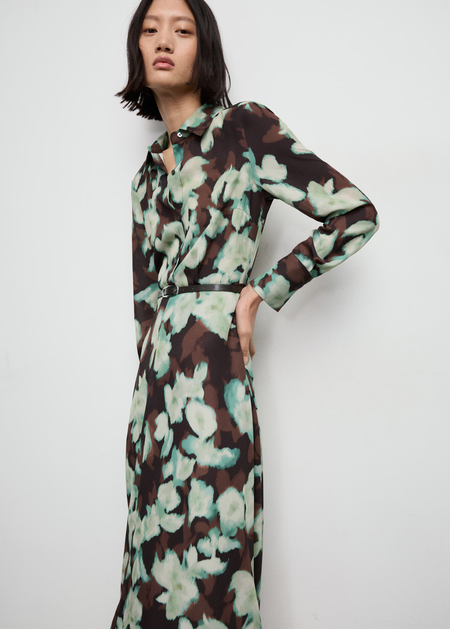 Printed dress with foulard | Mango (US/MX/AU)