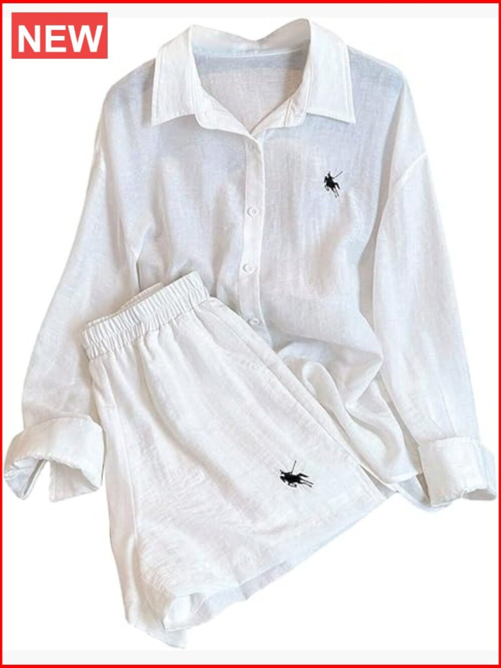 Women's 2 Piece Linen Blend Pajama Set Button Down Shirt & Mini Shorts Lounge | Poshmark