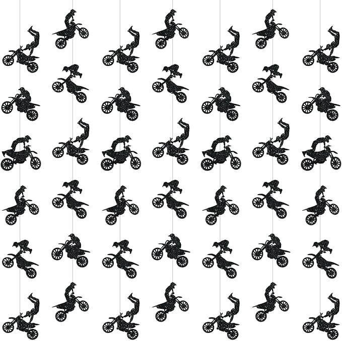 Pajean 8 Pcs Dirt Bike Birthday Party Decorations Motorcycle Garland Banner Motocross Party Banne... | Amazon (US)