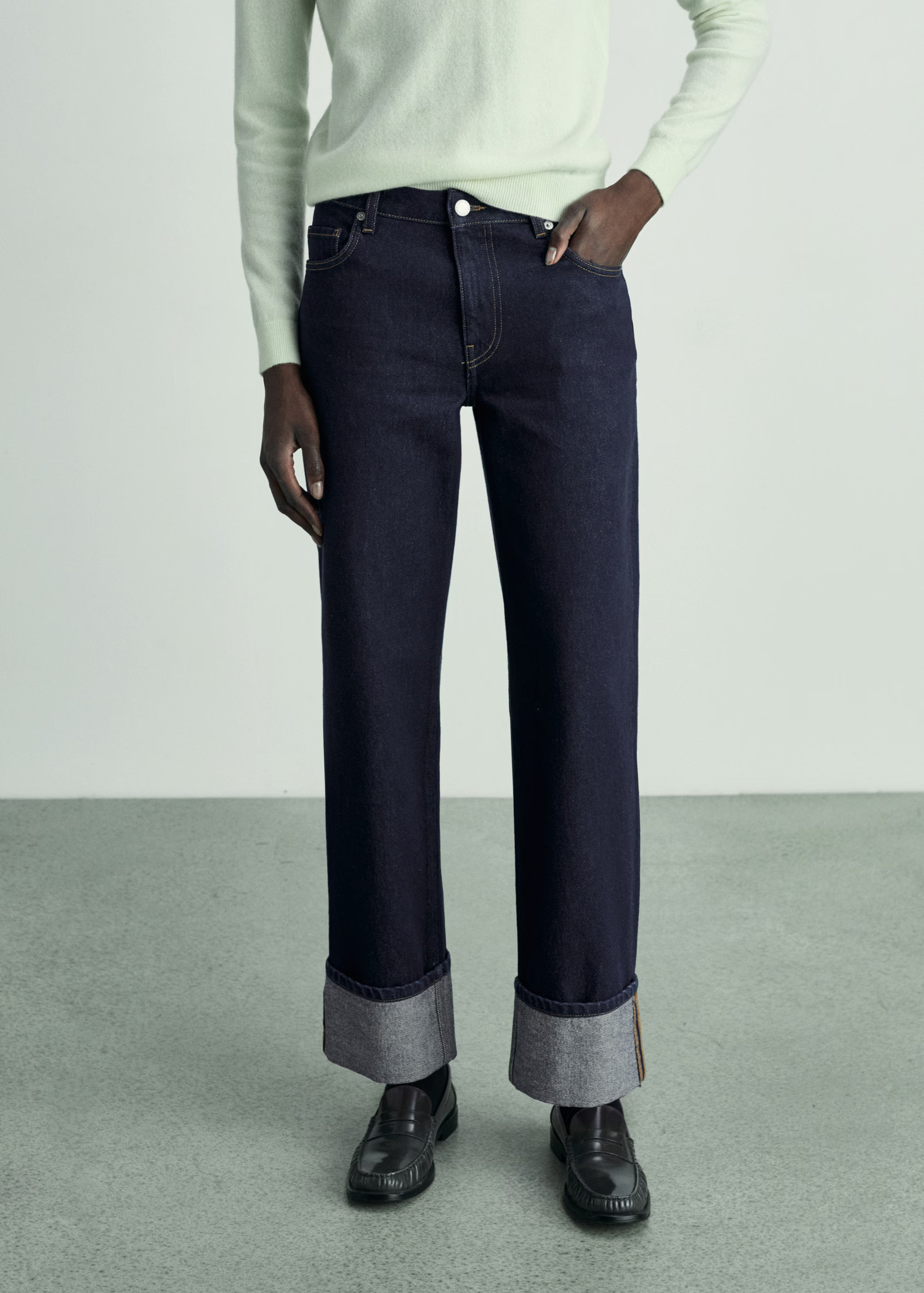 Rinse-wash jeans with cuffs - Women | MANGO United Kingdom | MANGO (UK)