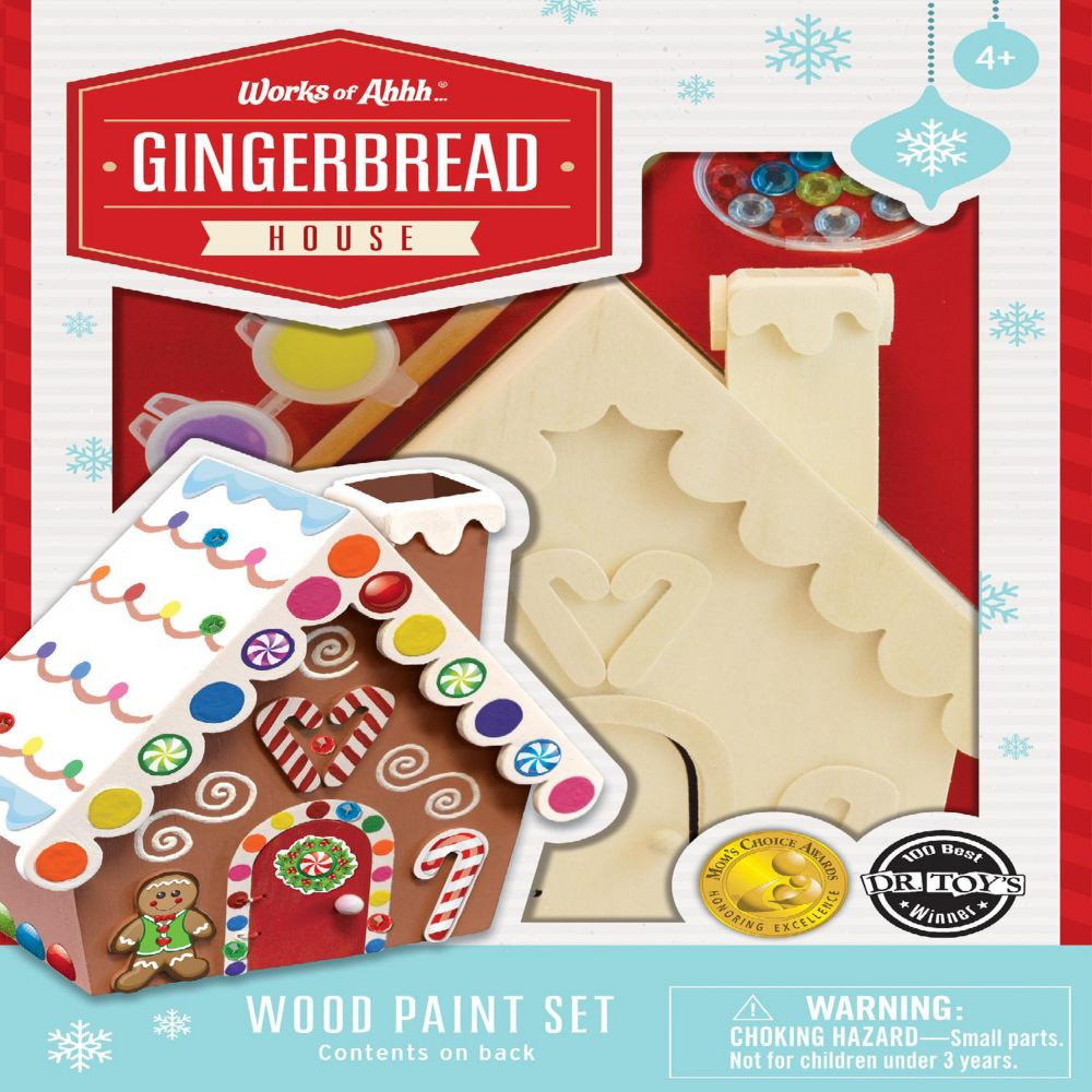 Works of Ahhh... Holiday Craft Kit - Gingerbread House Wood Paint Set | Oriental Trading Company