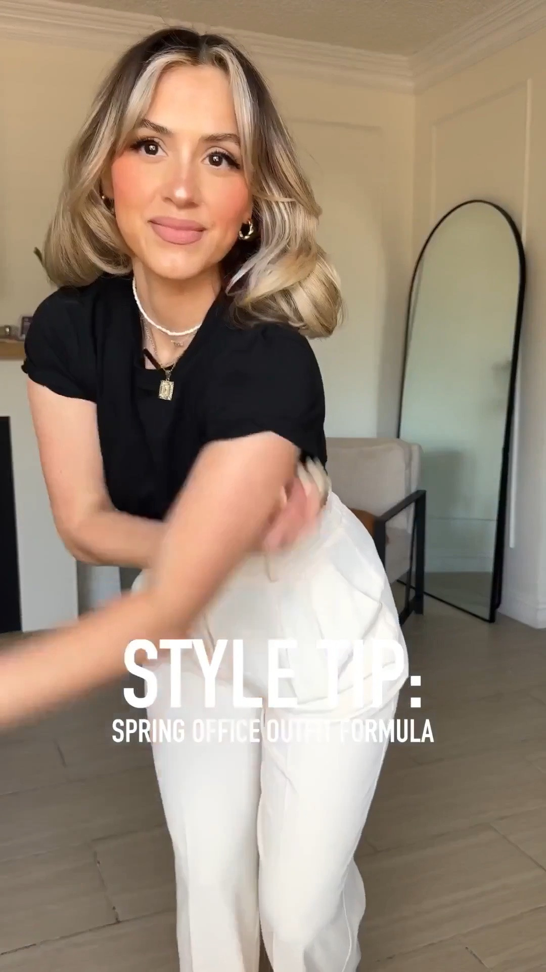 Office outfit formula for my corporate girlies 😍

✔️ the trousers are from the same brand, same size just different color. The first ones are in BEIGE the second ones are in LIGHT GREY. | I'm wearing them in SMALL LONG THIN (I'm 5'2) and I can wear them comfortably with a 3 inch heel or sneakers. 

✔️ I promise you that these crewneck T-shirts are not like the rest. These are good quality very nice T-shirts that look very professional. They're not vintagey they're not very thin. They are a nice crisp quality.

#LTKgrwm #LTKootd #LTKWorkwear