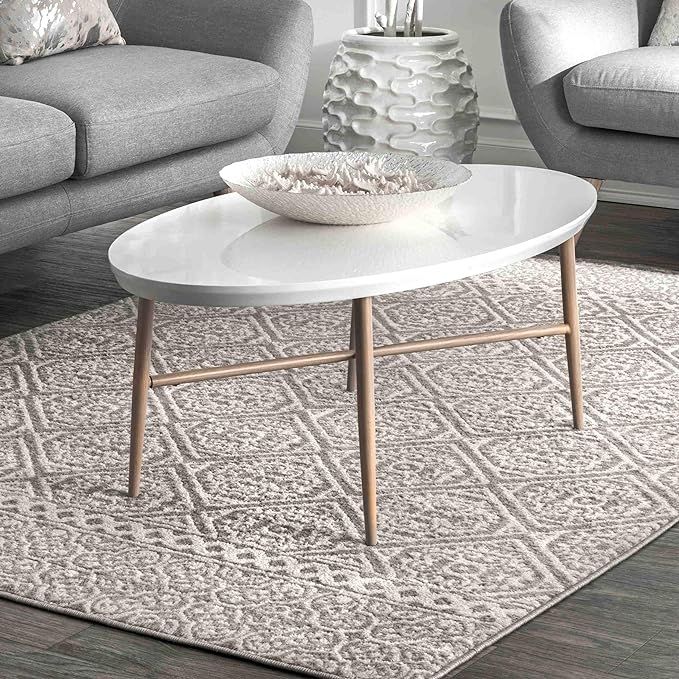 nuLOOM Floral Jeanette Area Rug, 8' x 10', Grey | Amazon (US)