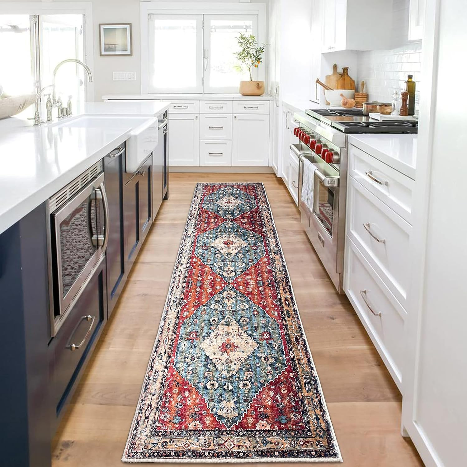 EARTHALL Boho Rug Runner 2x8 Washable Persian Distressed Hallway Runner Tribal Entry Throw Rug Fa... | Amazon (US)