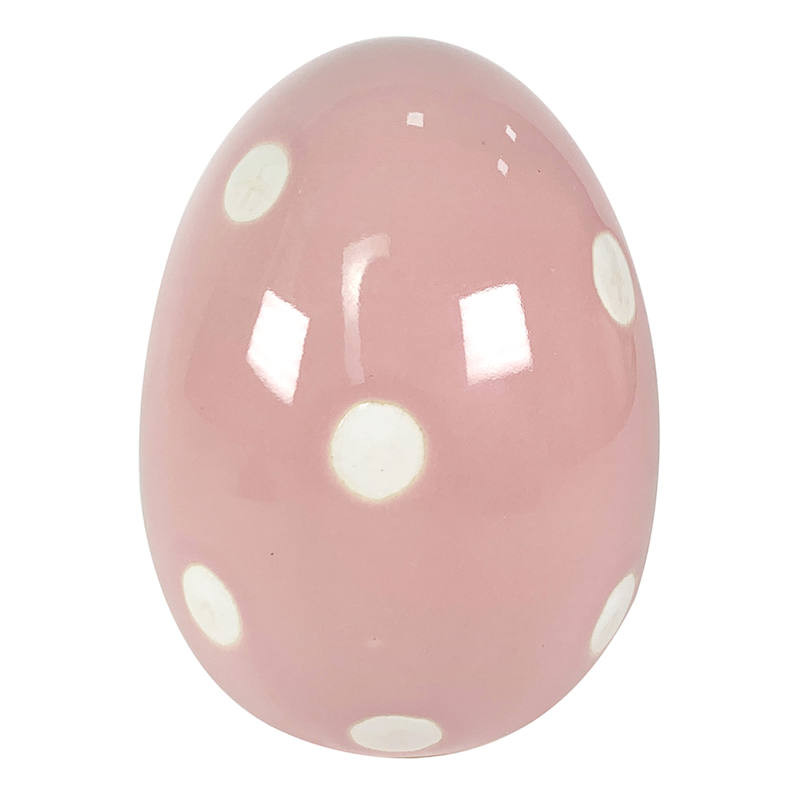 Homespun Easter Pink Ceramic Egg, 5" | At Home